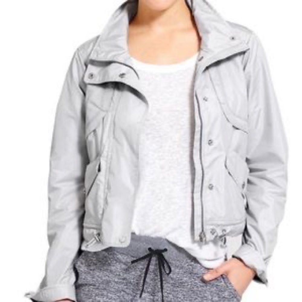 Athleta Journey Jacket Silver Gray Crop